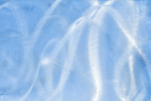 istock Creative winter background. frost on glass in blue tinting 1268793623