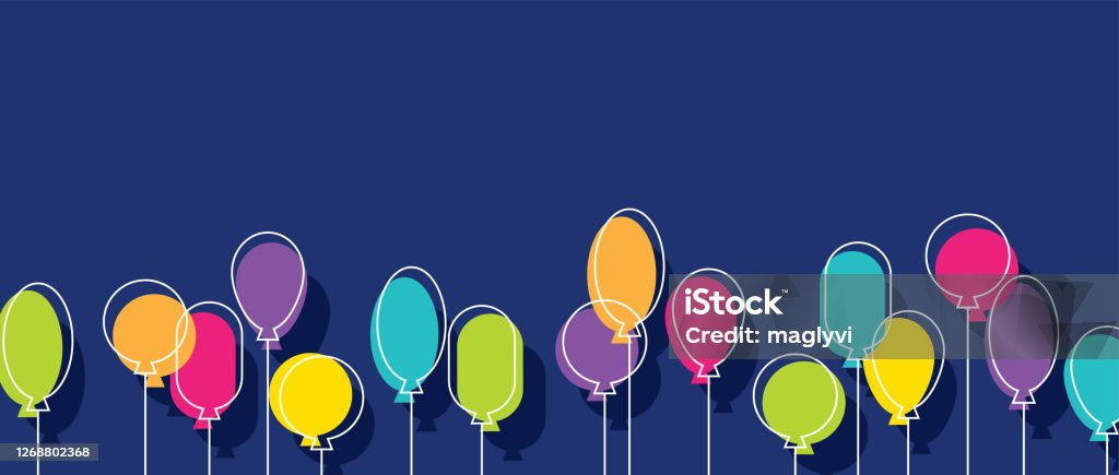 Sfondo Festa Di Compleanno Con Palloncini Colorati - Immagini vettoriali  stock e altre immagini di Compleanno - iStock