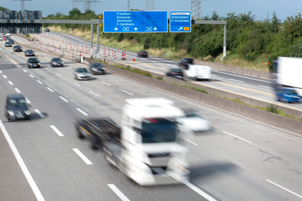 istock Blurred motion of dense traffic on German highway 1268814461