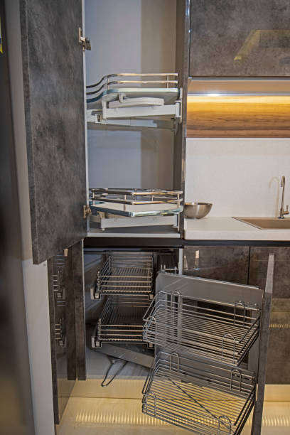 istock Modern kitchen cupboard design in a luxury apartment 1268823108