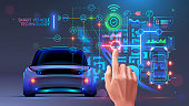 istock automotive vehicles system. Diagnostic interface of autonomous car. IOT. 1268823676