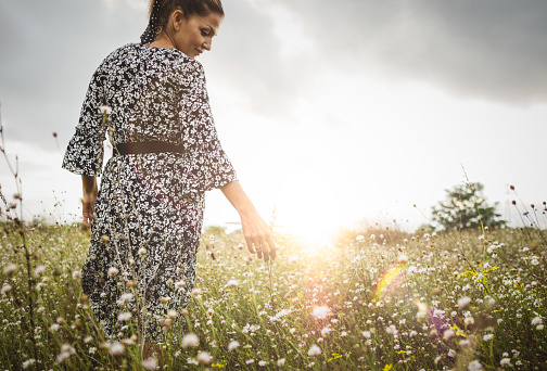 Beautiful woman in a meadow