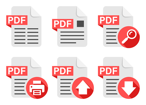 PDF file document icon symbol set collection isolated