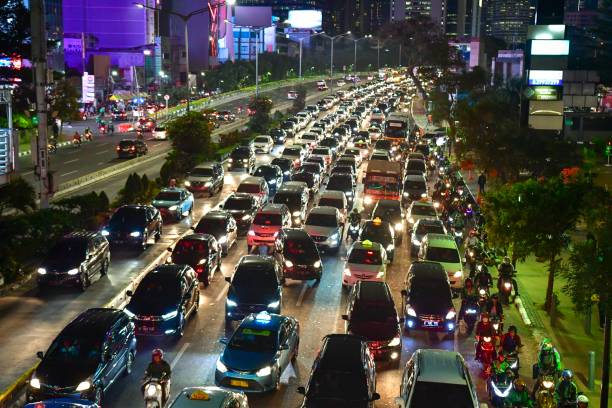 istock Evening traffic in Jakarta 1268890850