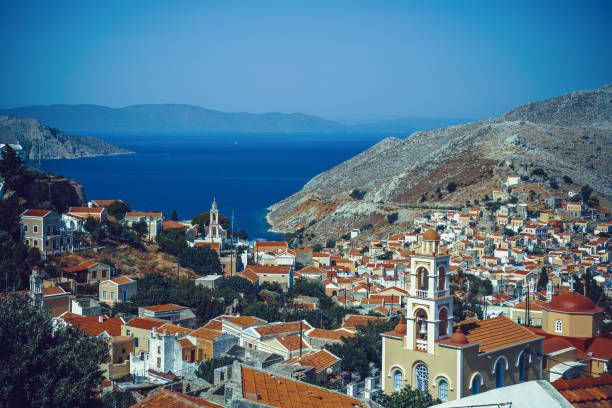 istock Panoramic view of Symi island in Greece 1268892512