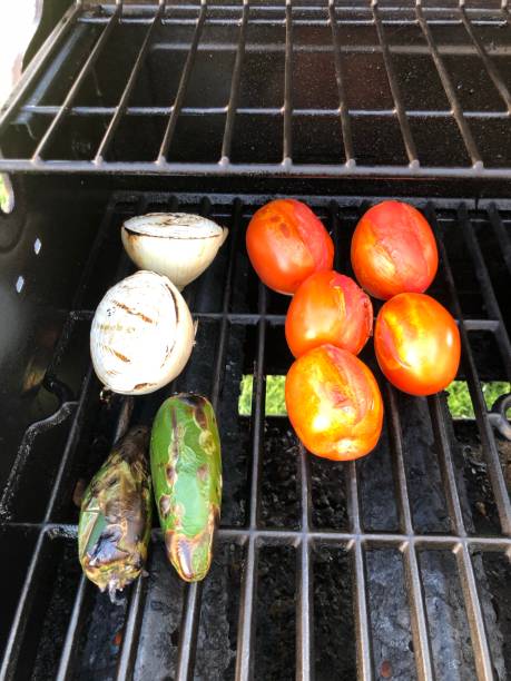 Salsa veggies on the grill