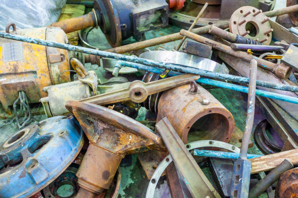 istock Machine parts, dirty, rusty and stained 1268896443