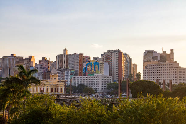 Downtown Skyline View Skyline view of downtown Belo Horizonte behind the central station belo horizonte photos stock pictures, royalty-free photos & images
