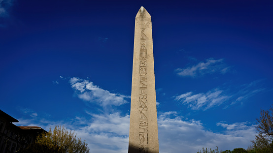 Egyptian obelisk of Ramesses II at Piazza del Popolo (People's Square), Rome, Italy
