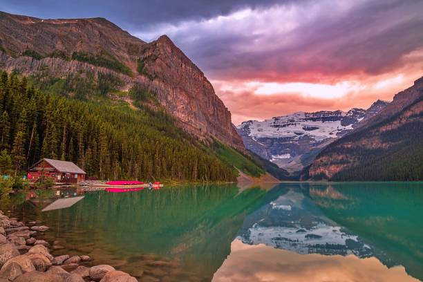 istock Sunrise Clouds Over Lake Louise 1268908561