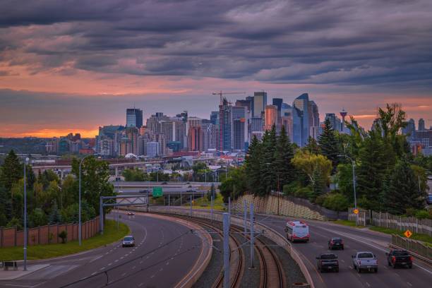istock Morning Clouds Over Roads To Downtown Calgary 1268911746
