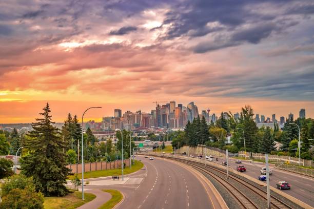 istock Morning Clouds Over Roads To Downtown Calgary 1268912078