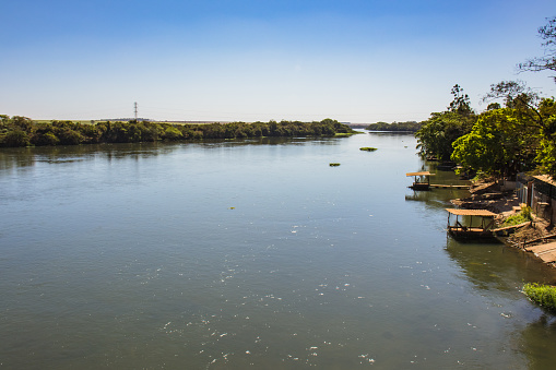 Natural Landscape - Small River through Rural Area in California, USA