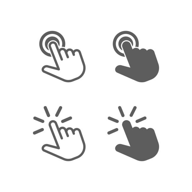 touch-vektor-symbol für grafik- und website-design - auftragen stock-grafiken, -clipart, -cartoons und -symbole