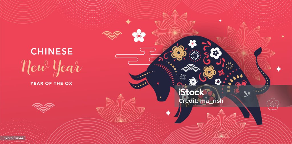 Chinese new year 2021 year of the ox - Chinese zodiac symbol Chinese new year 2021 year of the ox - Chinese zodiac symbol. Vector illustration Chinese New Year stock vector
