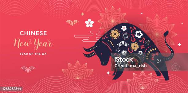 Chinese New Year 2021 Year Of The Ox Chinese Zodiac Symbol Stock Illustration - Download Image Now