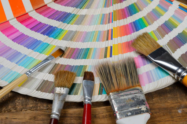 istock Pantone Multi Color Fan Paint Brush 1268934341