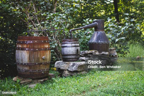Moonshine Still Stock Photo - Download Image Now - Moonshine - Alcohol, Distillery Still, Alcohol - Drink