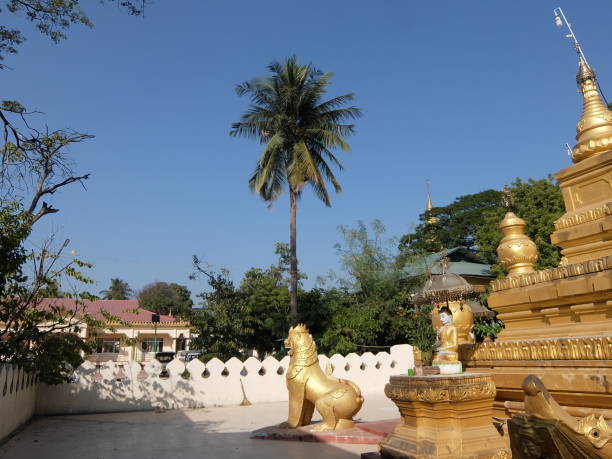 istock Mandalay pagoda shines in the blue sky 1268942692