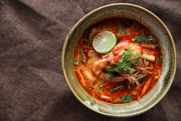 istock Tom Yum soup , a Thai traditional spicy prawn soup 1268949016