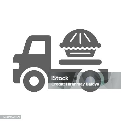 istock Food delivery icon, Gray vector is isolated on a white background 1268952859