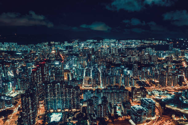 istock Drone view of Hong Kong City 1268957018