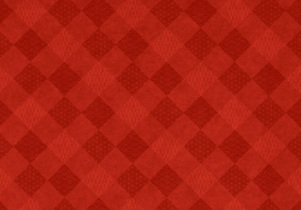 istock Red texture of Japanese paper 1268961919