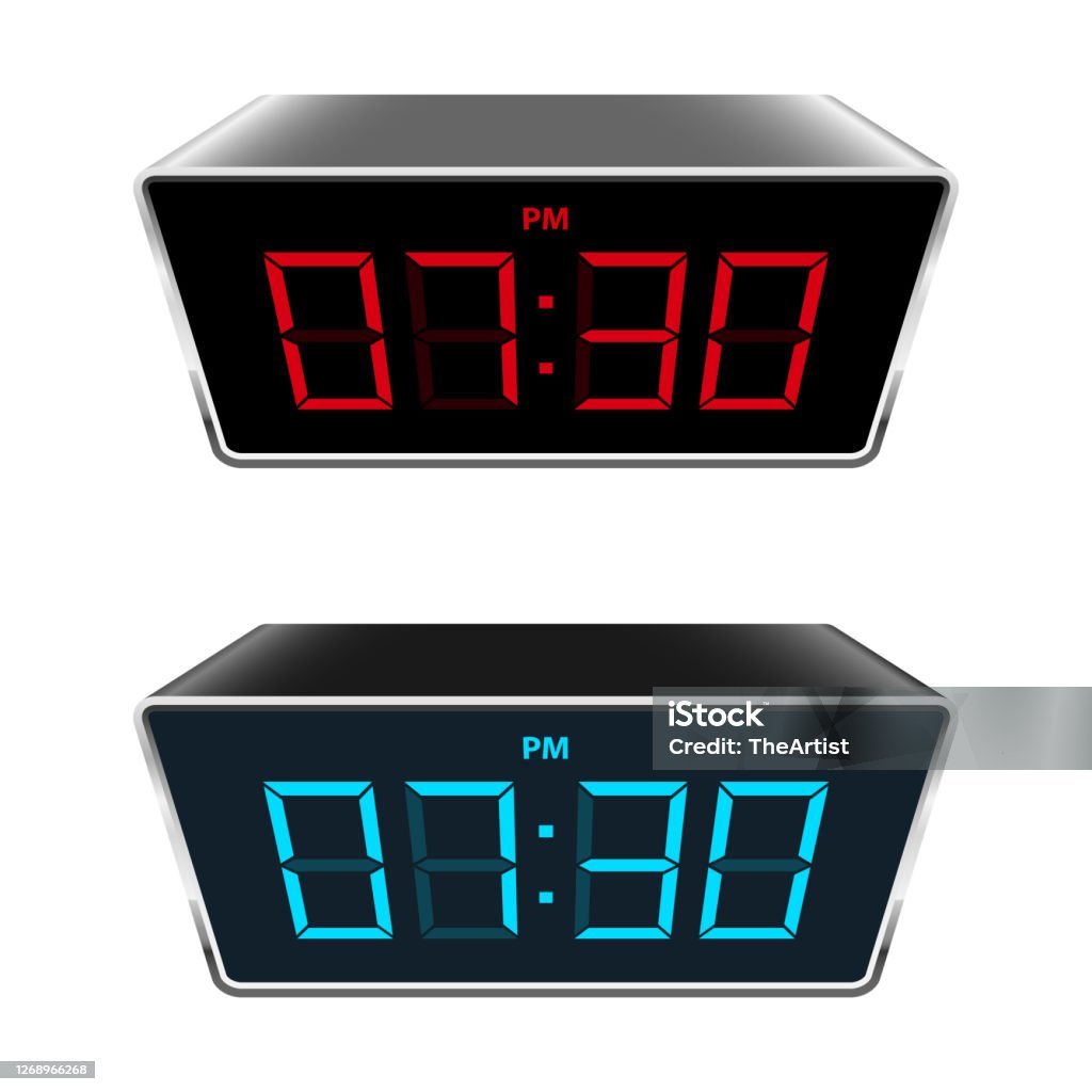 Digital Clock Vector Design Illustration Isolated On Background Stock ...
