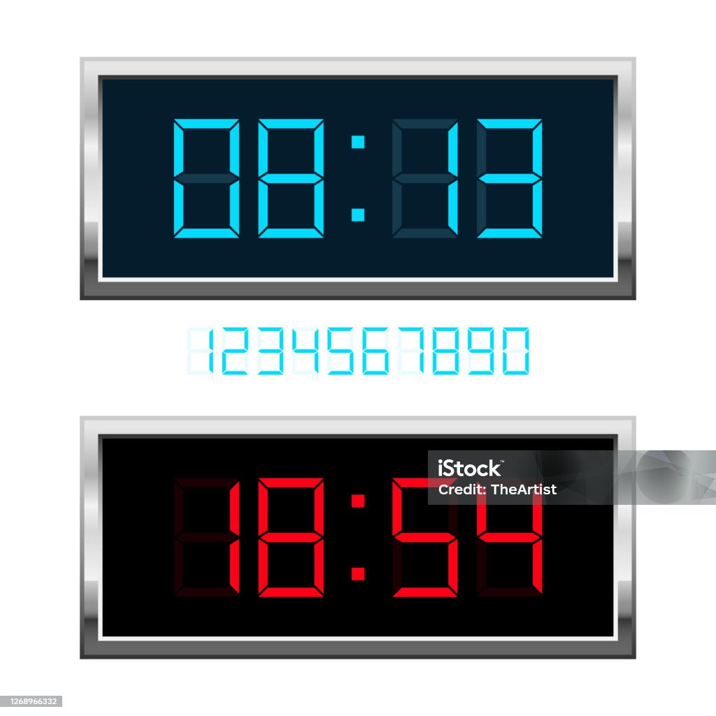 Digital Clock Indesign Digital Clock Vector Design Illustration Isolated On Background Stock ...