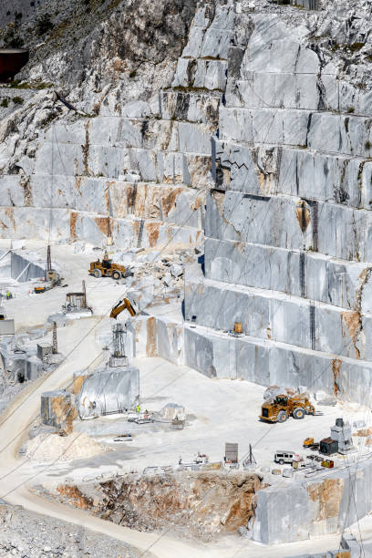 istock Terraced rock face in open cast marble quarries 1268967820