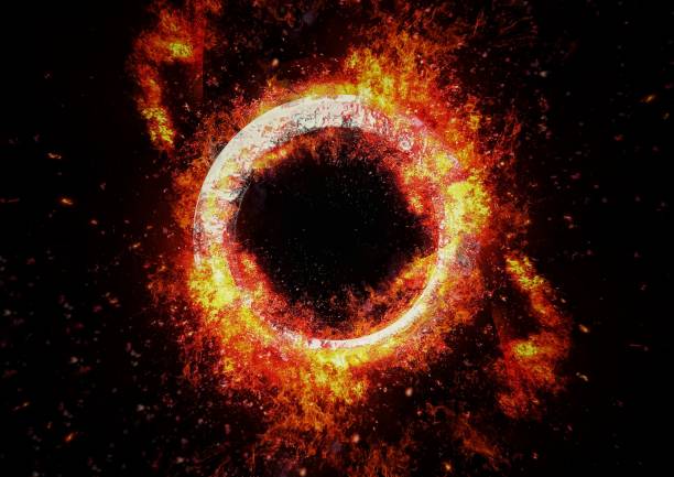 istock 3D illustration of a burning metal ring 1268972210