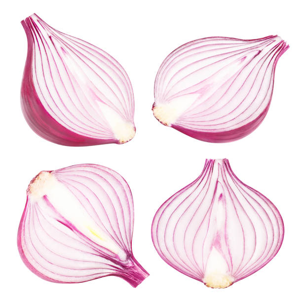 istock Collection of delicious onion halves on white 1268993821