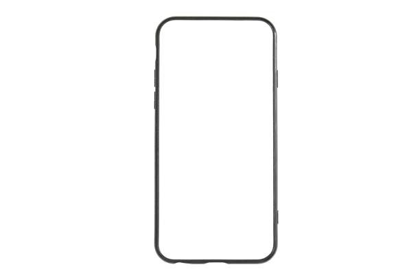 istock One black smartphone with white screen on white backgrounds 1268995728