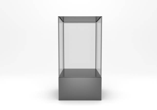 istock Blank presentation mock up podium. Glass box showcase. 1268995992