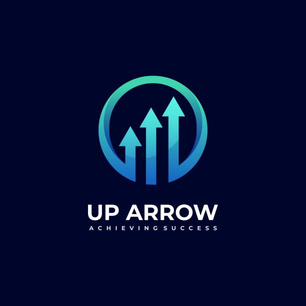 wektor ilustracja strzałka gradient kolorowy styl. - przedstawienie pojęcia stock illustrations