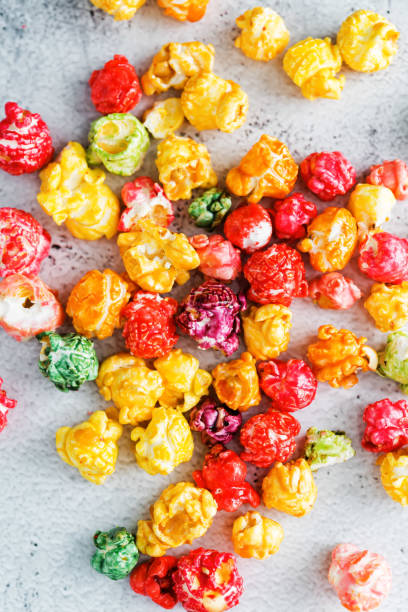 istock Multicolor caramel sweet Popcorn in a white bowl 1269014950