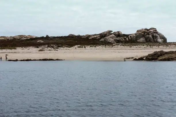 Photo of Beach on the island of Salvora Rias Baixas region Islas Atlanticas National Park Galicia Spain