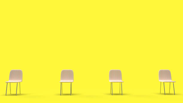 istock Chair distance for social distancing content 3d rendering. 1269027569