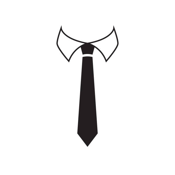 Black and white tie icon stock illustration Outline uniform vector illustration isolated tie game stock illustrations