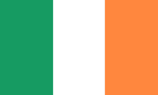 vektor-illustration der irland-flagge. heimatbegriff - all european flags stock-grafiken, -clipart, -cartoons und -symbole