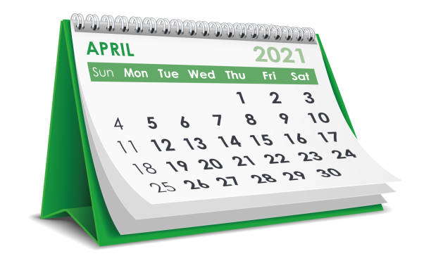 April 2021 Calendar vector art illustration