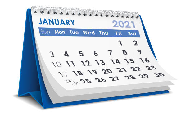 January 2021 Calendar vector art illustration