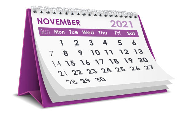 ilustraciones, imágenes clip art, dibujos animados e iconos de stock de calendario de noviembre de 2021 - almanaque