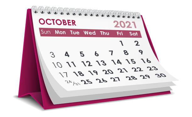 October 2021 Calendar vector art illustration