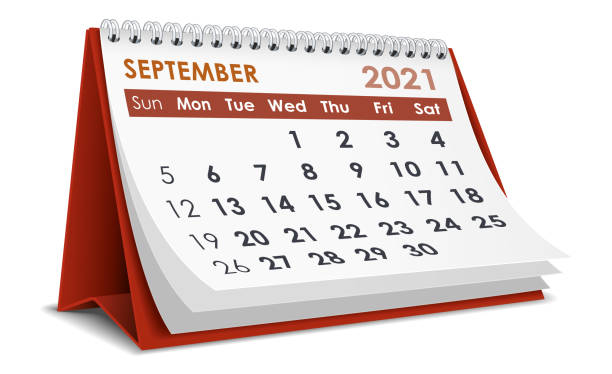 September 2021 Calendar vector art illustration