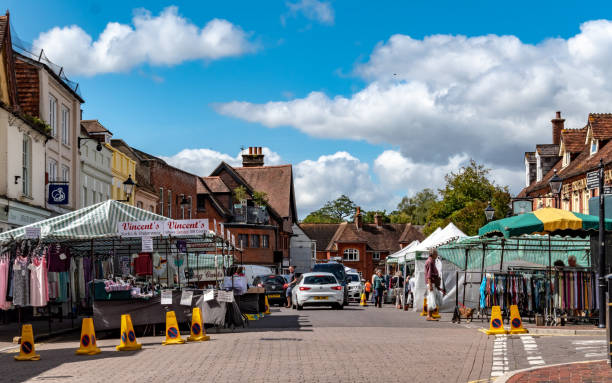 уличный рынок в центре города рингвуд - ringwood стоковые фото и изображения