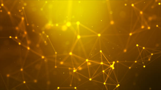 istock Abstract background Dot and connect line for cyber technology futuristic and network connection concept with dark and grain processed wide screen ratio 1269050339