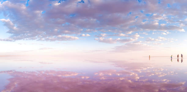 istock Panorama of pink lake 1269059951