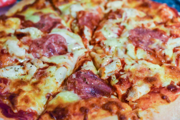 istock Fresh home made pizza with meats and cheese 1269067893
