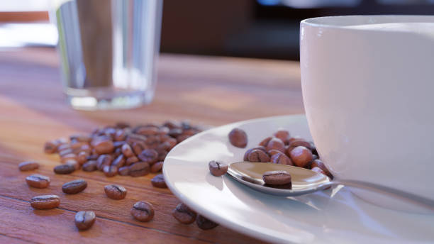 istock One white cup with a cappuccino on the table . 1269078423